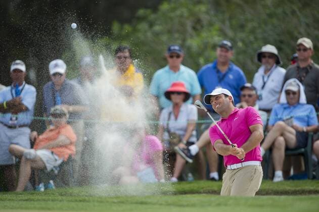 March 18, 2016: Francesco Molinari plays out of the sand on 14 during the second round of the Arnold Palmer Invitational in Orlando, FL. (Photograph by Roy K. Miller Icon Sportswire) GOLF: MAR 18 PGA Golf Herren - Arnold Palmer Invitational presented by MasterCard - Second Round Icon1603181422 EDITORIAL USE ONLY
