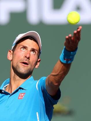 March 18, 2016: Novak Djokovic of Serbia serves against Jo-Wilfried Tsonga of France during the 2016 BNP Paribas Open at Indian Wells Tennis Garden in Indian Wells, California. TENNIS 2016: BNP Paribas Open MAR 18 - ZUMAcb8_