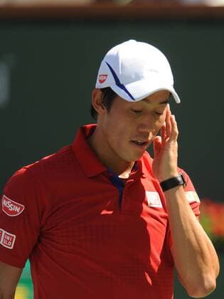 18 March 2016: Kei Nishikori (JPN) in action during his loss in the quarter final of the men s singles to Rafael Nadal (ESP) at the BNP Paribas Open played at the Indian Wells Tennis Garden, Indian Wells, CA (Photo by Cynthia Lum Icon Sportswire) TENNIS: MAR 18 BNP Paribas Open Icon250031816241 EDITORIAL USE ONLY