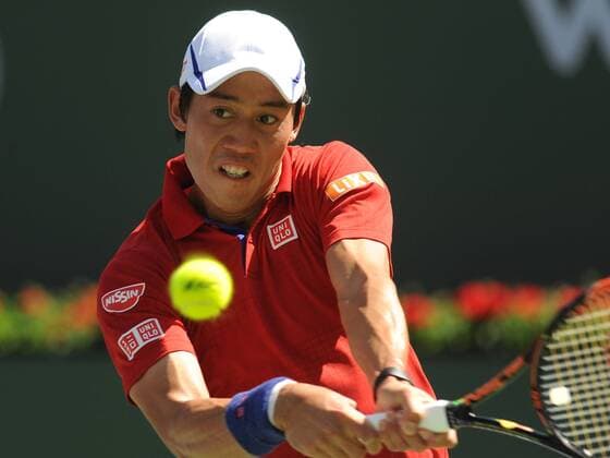 18 March 2016: Kei Nishikori (JPN) in action during his loss in the quarter final of the men s singles to Rafael Nadal (ESP) at the BNP Paribas Open played at the Indian Wells Tennis Garden, Indian Wells, CA (Photo by Cynthia Lum Icon Sportswire) TENNIS: MAR 18 BNP Paribas Open Icon250031816229 EDITORIAL USE ONLY