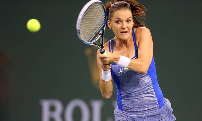 March 18, 2016: Agnieszka Radwanska of Poland returns a shot against Serena Williams during the 2016 BNP Paribas Open at Indian Wells Tennis Garden in Indian Wells, California. TENNIS 2016: BNP Paribas Open MAR 18 - ZUMAcb8_