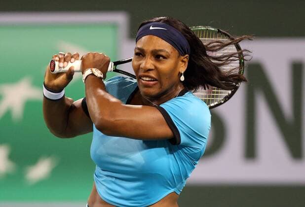 March 18, 2016: Serena Williams returns a shot against Agnieszka Radwanska of Poland during the 2016 BNP Paribas Open at Indian Wells Tennis Garden in Indian Wells, California. TENNIS 2016: BNP Paribas Open MAR 18 - ZUMAcb8_