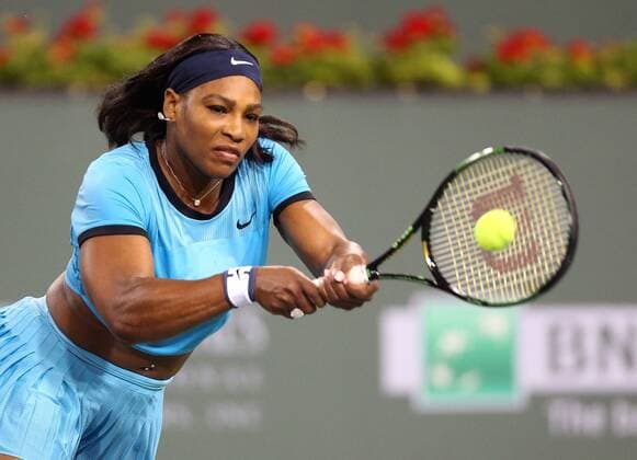 March 18, 2016: Serena Williams returns a shot against Agnieszka Radwanska of Poland during the 2016 BNP Paribas Open at Indian Wells Tennis Garden in Indian Wells, California. TENNIS 2016: BNP Paribas Open MAR 18 - ZUMAcb8_