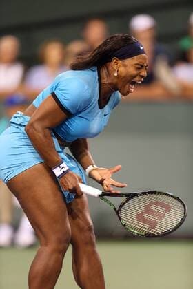 March 18, 2016: Serena Williams reacts to winning a point against Agnieszka Radwanska of Poland during the 2016 BNP Paribas Open at Indian Wells Tennis Garden in Indian Wells, California. TENNIS 2016: BNP Paribas Open MAR 18 - ZUMAcb8_