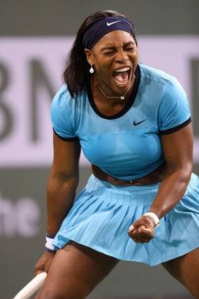 March 18, 2016: Serena Williams reacts to winning a point against Agnieszka Radwanska of Poland during the 2016 BNP Paribas Open at Indian Wells Tennis Garden in Indian Wells, California. TENNIS 2016: BNP Paribas Open MAR 18 - ZUMAcb8_