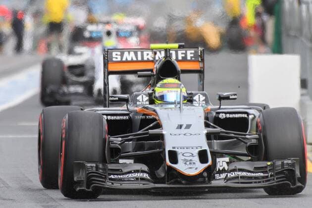 March 19, 2016: Sergio Perez (MEX) 11 from the Sahara Force India F1 team leaving the pits for qualifying at the 2016 Australian Formula One Grand Prix at Albert Park, Melbourne, Australia. Formula One 2016: Australia Day 3 - ZUMAc04_
