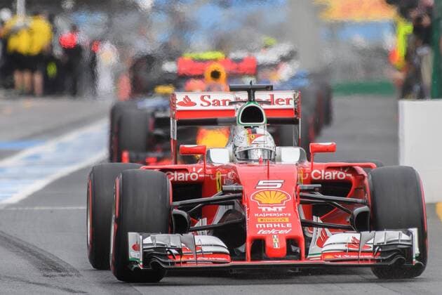 March 19, 2016: Sebastian Vettel (DEU) 5 from the Scuderia Ferrari team leaving the pits for qualifying at the 2016 Australian Formula One Grand Prix at Albert Park, Melbourne, Australia. Formula One 2016: Australia Day 3 - ZUMAc04_