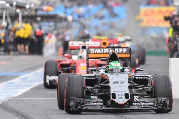 March 19, 2016: Nico Hulkenberg (DEU) 27 from the Sahara Force India F1 team leaving the pits for qualifying at the 2016 Australian Formula One Grand Prix at Albert Park, Melbourne, Australia. Formula One 2016: Australia Day 3 - ZUMAc04_