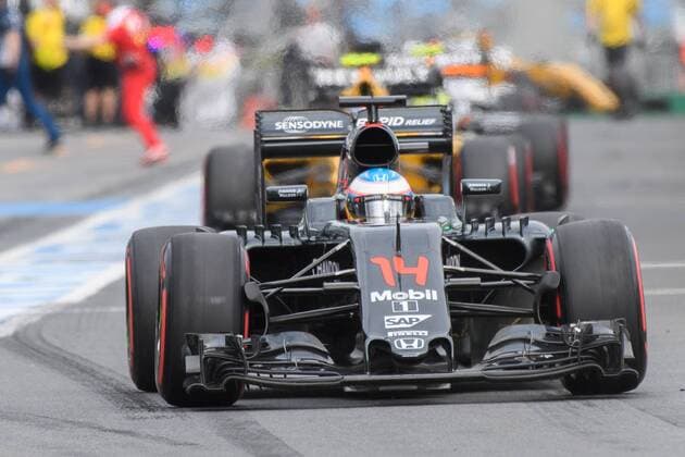 March 19, 2016: Fernando Alonso (ESP) 14 from the McLaren Honda Formula 1 team leaving the pits for qualifying at the 2016 Australian Formula One Grand Prix at Albert Park, Melbourne, Australia. Formula One 2016: Australia Day 3 - ZUMAc04_