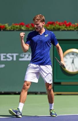 March 19, 2016: David Goffin of Belgium in action against Milos Raonic of Canada in the semi finals of the 2016 BNP Paribas Open at Indian Wells Tennis Garden in Indian Wells, California. TENNIS 2016: BNP Paribas Open MAR 19 - ZUMAcb8_