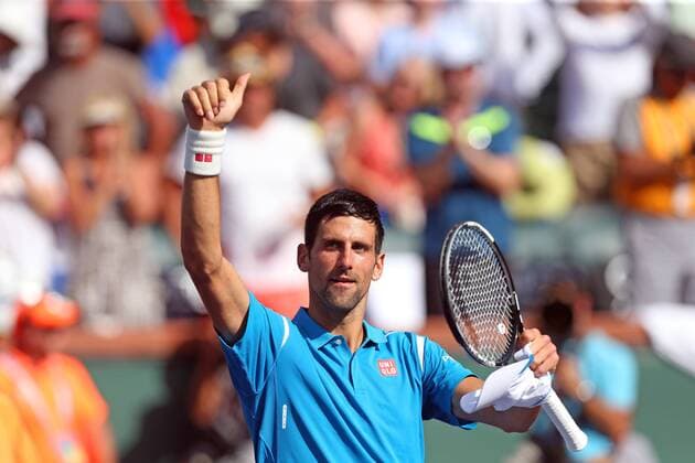 March 19, 2016: Novak Djokovic of Serbia celebrates after defeating Rafael Nadal of Spain in the semi finals of the 2016 BNP Paribas Open at Indian Wells Tennis Garden in Indian Wells, California. TENNIS 2016: BNP Paribas Open MAR 19 - ZUMAcb8_