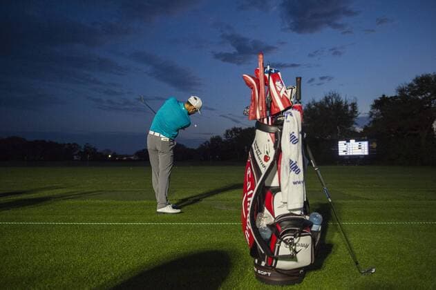 March 19, 2016: Adam Hadwin warms up at the driving range prior to his third round of the Arnold Palmer Invitational in Orlando, FL. (Photograph by Roy K. Miller Icon Sportswire) GOLF: MAR 19 PGA Golf Herren - Arnold Palmer Invitational presented by MasterCard - Third Round Icon160319012 EDITORIAL USE ONLY
