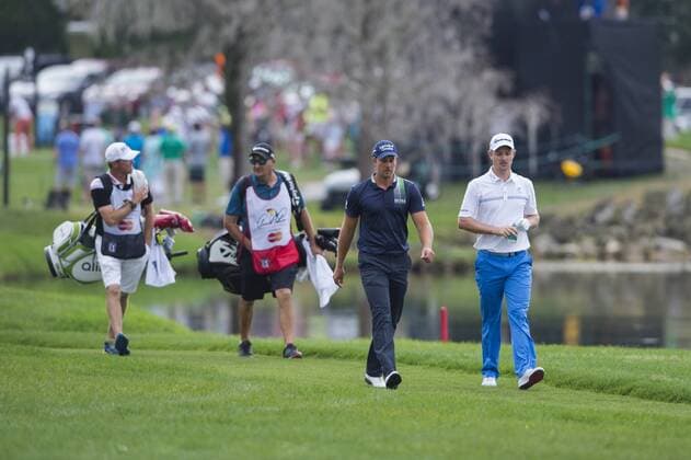 March 19, 2016: Henrik Stenson (left) and Justin Rose (right) walk to their second shot on 6 during the third round of the Arnold Palmer Invitational in Orlando, FL. (Photograph by Roy K. Miller Icon Sportswire) GOLF: MAR 19 PGA Golf Herren - Arnold Palmer Invitational presented by MasterCard - Third Round Icon160319063 EDITORIAL USE ONLY