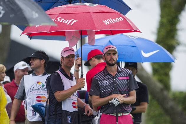 March 19, 2016: Jamie Lovemark and his caddie during the third round of the Arnold Palmer Invitational in Orlando, FL. (Photograph by Roy K. Miller Icon Sportswire) GOLF: MAR 19 PGA Golf Herren - Arnold Palmer Invitational presented by MasterCard - Third Round Icon160319084 EDITORIAL USE ONLY