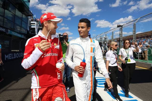 Motorsports: FIA Formula One World Championship WM Weltmeisterschaft 2016, Grand Prix of Australia, 5 Sebastian Vettel (GER, Scuderia Ferrari), 94 Pascal Wehrlein (GER, Manor Racing F1 Team), xHOCHxZWEIx