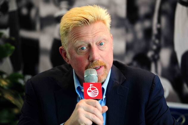 SHENZHEN, CHINA - MARCH 19: (CHINA OUT) Boris Becker speaks as he declares to open his first tennis college globally in China together with the Mission Hills on March 19, 2016 in Shenzhen, Guangdong Province of China.  CFP481439150 