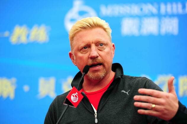 SHENZHEN, CHINA - MARCH 19: (CHINA OUT) Boris Becker speaks as he declares to open his first tennis college globally in China together with the Mission Hills on March 19, 2016 in Shenzhen, Guangdong Province of China.  CFP481439153 