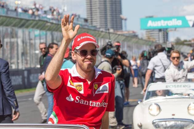 March 20, 2016: Sebastian Vettel (DEU) 5 from the Scuderia Ferrari team at the drivers parade prior to the 2016 Australian Formula One Grand Prix at Albert Park, Melbourne, Australia. Formula One 2016: Australia - Race - ZUMAc04_