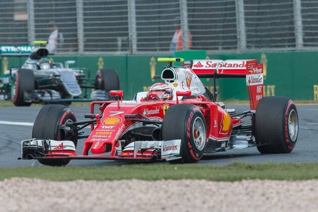 March 20, 2016: Kimi Raikkonen (FIN) 7 from the Scuderia Ferrari team at turn one of the 2016 Australian Formula One Grand Prix at Albert Park, Melbourne, Australia. Formula One 2016: Australia - Race - ZUMAc04_