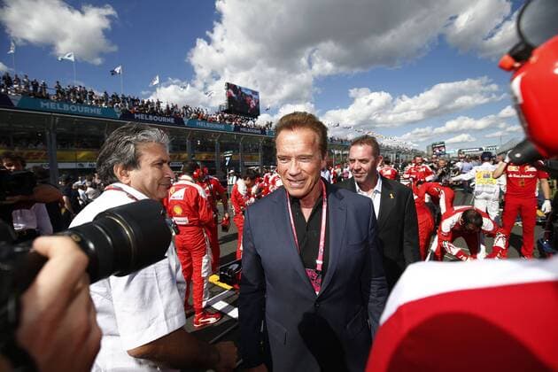 Motorsports: FIA Formula One World Championship WM Weltmeisterschaft 2016, Grand Prix of Australia, Arnold Schwarzenegger xHOCHxZWEIx