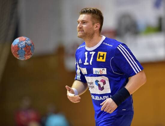 Eisenach Marcel Schliedermann (ThSV 17) beim Spiel ThSV Eisenach vs SC DHfK Leipzig, Handball, 1.Liga, 19.03.2016 Copyright: Modlax Eibner-Pressefoto EP_cma