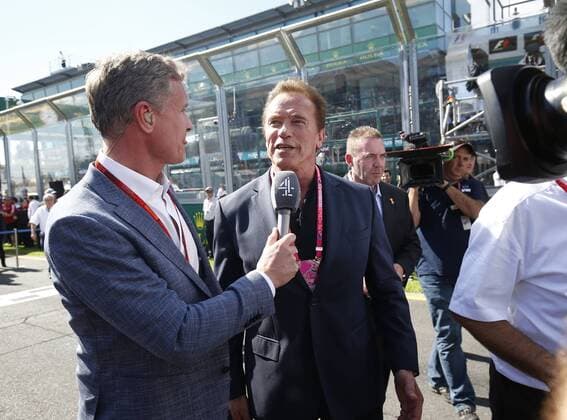 Motorsports: FIA Formula One World Championship WM Weltmeisterschaft 2016, Grand Prix of Australia, David Coulthard (GBR), Arnold Schwarzenegger xHOCHxZWEIx