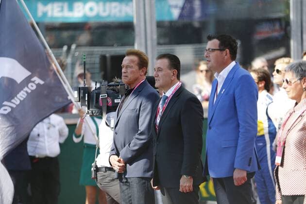 Motorsports: FIA Formula One World Championship WM Weltmeisterschaft 2016, Grand Prix of Australia, Arnold Schwarzenegger xHOCHxZWEIx
