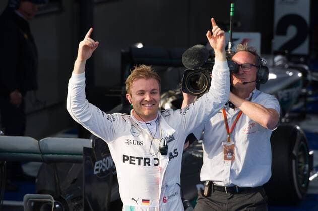 (160320) -- MELBOURNE, March 20, 2016 -- Mercedes AMG Petronas Formula One driver Nico Rosberg of Germany celebrates after winning the Australian Formula One Grand Prix at the Albert Park in Melbourne, Australia, March 20, 2016. ) (SP)AUSTRALIA-MELBOURNE-F1-WINNER BaixXue 