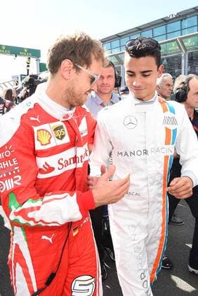 Sebastian Vettel, Scuderia Ferrari, Pascal Wehrlein, Manor Team, formula 1 GP, Australien in Melbourne, 20.03.2016 Photo:mspb Jerry Andre Sebastian Vettel, Pascal Wehrlein, formula 1 GP, Australien