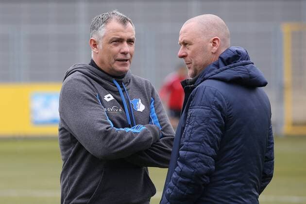 v.li.: Jürgen Ehrmann (Juergen Ehrmann, Trainer, Hoffenheim), Markus Högner (Markus Hoegner, Trainer, SGS), Fussball, Allianz Frauen-Bundesliga, TSG 1899 Hoffenheim - SGS Essen, xozx