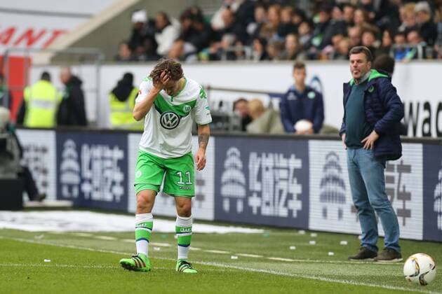 Max Kruse (VfL Wolfsburg) - 1. Fußball Bundesliga Punktspiel Saison 2015-2016 VfL Wolfsburg vs. Darmstadt 98 in der Volkswagen Arena in Wolfsburg - Aktion,Deutschland, Fußball, Mann, Maenner,19.03.2016