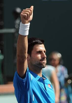 20 Mar. 2016: Novak Djokovic (SRB) waves to the fans after Djokovic defeated Milos Raonic (CAN) 6-2, 6-0 to become the 2016 BNP Paribas Open champion in a tournament played at the Indian Wells Tennis Garden in Indian Wells, CA. (Photo By John Cordes Icon Sportswire) TENNIS: MAR 20 BNP Paribas Open Icon506160320068 EDITORIAL USE ONLY