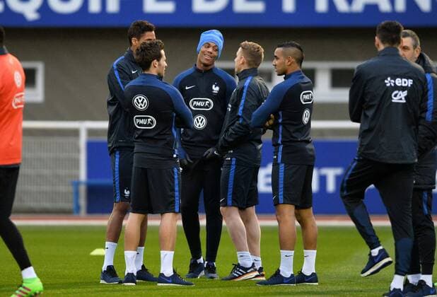 Anthony Martial (fra) - Dimitri Payet (fra) FOOTBALL : Training Nationalteam Frankreich - 21 03 2016 AnthonyBIBARD FEP Panoramic 