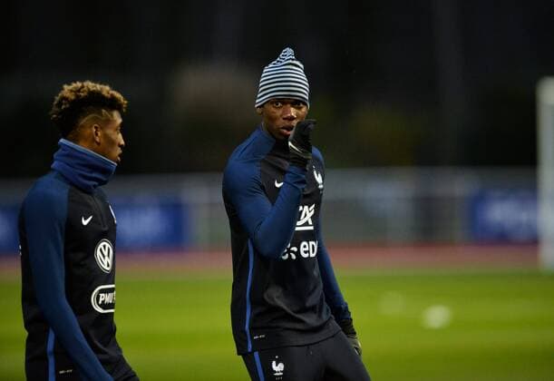 Paul Pogba (fra) - Kingsley Coman (fra) FOOTBALL : Training Nationalteam Frankreich - 21 03 2016 AnthonyBIBARD FEP Panoramic 