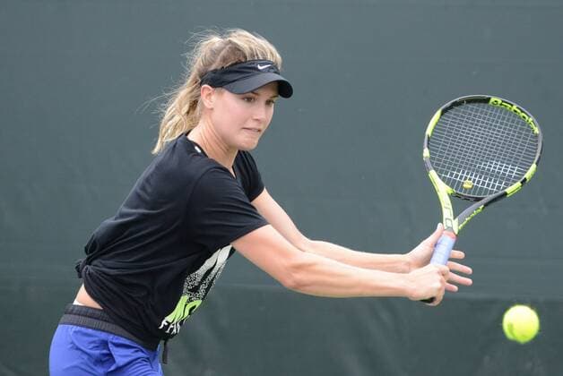 March 21, 2016 - Miami, Florida, United States - GENIE BOUCHARD practices in preparation for the Miami Open in Miami Florida Tennis 2016 - Miami Open - Day 1 - ZUMAl132
