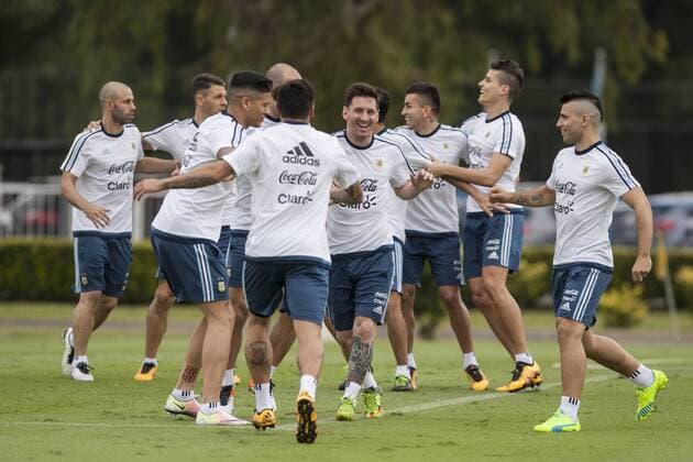 Fußball, Länderspiel, Training Nationalteam Argentinien Players of Argentina take part in a training session at the campus of the Argentina Football Association (AFA) in the city of Ezeiza, Argentina, on March 21, 2016. Argentina will face Chile on March 24 in a qualifier match for 2018 FIFA World Cup WM Weltmeisterschaft Fussball Russia. Martin Zabala) (vf) (sp) (SP)ARGENTINA-EZEIZA-SOCCER national team Nationalteam e MARTINxZABALA 