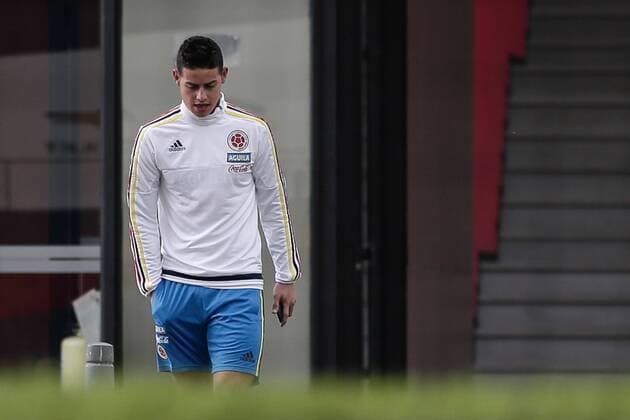 Fußball, Länderspiel, Training Nationalteam Kolumbien James Rodriguez of Colombia s national team Nationalteam takes part in a training session in Bogota, Colombia, on March 21, 2016. Colombia s national team will face Bolivia on March 24 in a qualifier match for 2018 FIFA World Cup WM Weltmeisterschaft Fussball Russia. Jhon Paz) (vf) (sp) (SP)COLOMBIA-BOGOTA-SOCCER-NATIONAL TEAM e Jhonpaz 