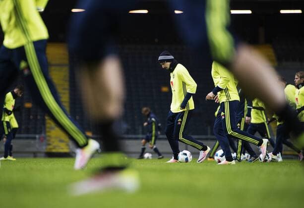 160322 Zlatan Ibrahimovic - Training Nationalteam Schweden, 22 März 2016 in Stockholm.  Copyright: JOELxMARKLUND BB160322JM003