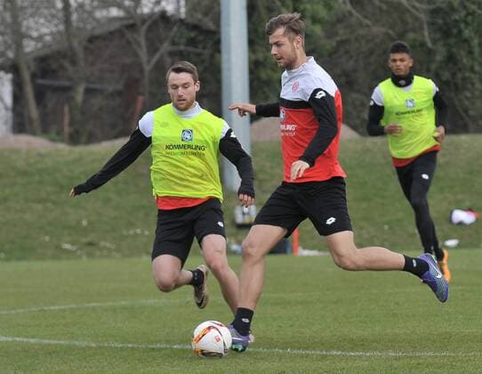 22.03.2016, xTKx, Fussball 1.Bundesliga, FSV MAINZ 05 Training, emspor, v.l. Christian Clemens (Mainz 05) , Alexander Hack (Mainz 05) ,