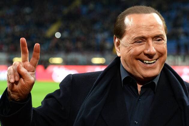 Mailand, Italien - Fussball, Serie A, AC Milan vs. Lazio Rom: Silvio Berlusconi 