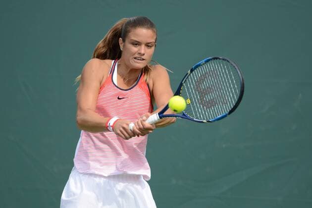 March 22, 2016 - Miami, Florida, United States - MARIA SAKKARI of Greece in action in her match vs. A.Krunic at the Miami Open Tennis 2016 - Miami Open - Day 2 - ZUMAl132