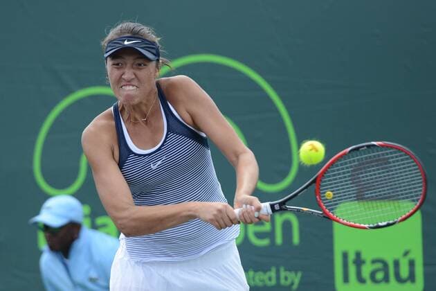 March 22, 2016 - Miami, Florida, United States - SAMAMANTHA CRAWFORD in action in her match vs. K. Swan at the Miami Open Tennis 2016 - Miami Open - Day 2 - ZUMAl132