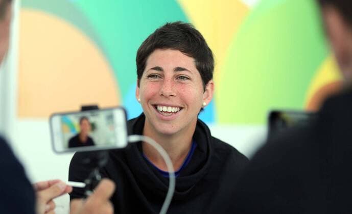 Miami, FL, USA - Carla Suarez Navarro, (Spain), talks to the press during a media day event at the Miami Open Tennis tournament 2016, presented by Itau, in Key Biscayne on Tuesday, March 22, 2016 in Miami, Fla. Miami Open media day - ZUMAm67_