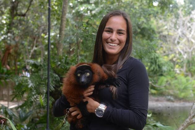 March 22, 2016 - Miami, Florida, United States - MONICA PUIG poses for a picture at the Jungle Island zoological Park in Miami Florida Tennis 2016 - Miami Open - Day 2 - ZUMAl132