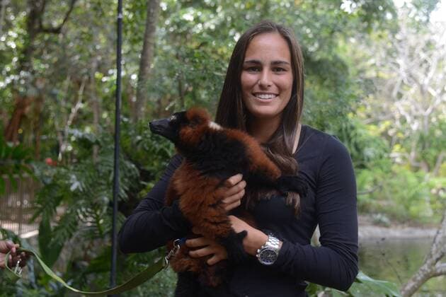 March 22, 2016 - Miami, Florida, United States - MONICA PUIG poses for a picture at the Jungle Island zoological Park in Miami Florida Tennis 2016 - Miami Open - Day 2 - ZUMAl132