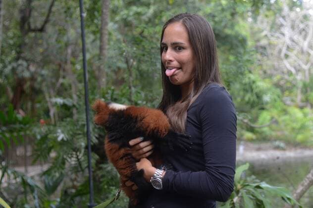 March 22, 2016 - Miami, Florida, United States - MONICA PUIG poses for a picture at the Jungle Island zoological Park in Miami Florida Tennis 2016 - Miami Open - Day 2 - ZUMAl132