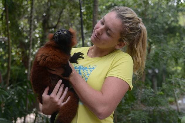 March 22, 2016 - Miami, Florida, United States - COCO VANDEWEGHE poses for a picture at the Jungle Island zoological Park in Miami Florida Tennis 2016 - Miami Open - Day 2 - ZUMAl132