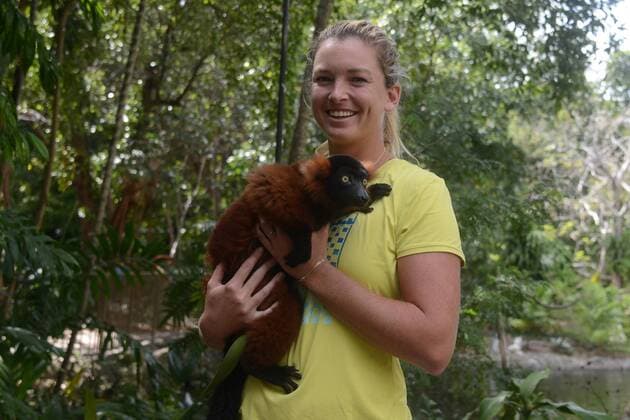 March 22, 2016 - Miami, Florida, United States - COCO VANDEWEGHE poses for a picture at the Jungle Island zoological Park in Miami Florida Tennis 2016 - Miami Open - Day 2 - ZUMAl132