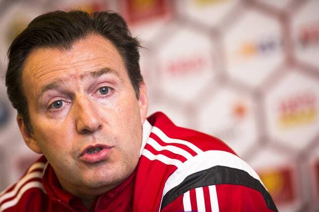 Belgium s head coach Marc Wilmots pictured during a press conference PK Pressekonferenz of Belgian national soccer team Red Devils, Wednesday 23 March 2016, in Brussels. The Red Devils will play a friendly game against Portugal on 29 March, in Portugal, and ,not in Belgium, after Brussels terrorists attacks. The game is a preparation for the upcoming Euro2016. LAURIExDIEFFEMBACQ  x04819401x