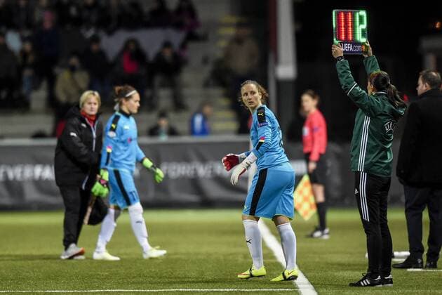 Bilder des Tages SPORT 160323 Erin McLeod , Sofia Lundgren FC Rosengard vs 1. FFC Frankfurt in Malmö.  Copyright: PETTERxARVIDSON BB160323PA013